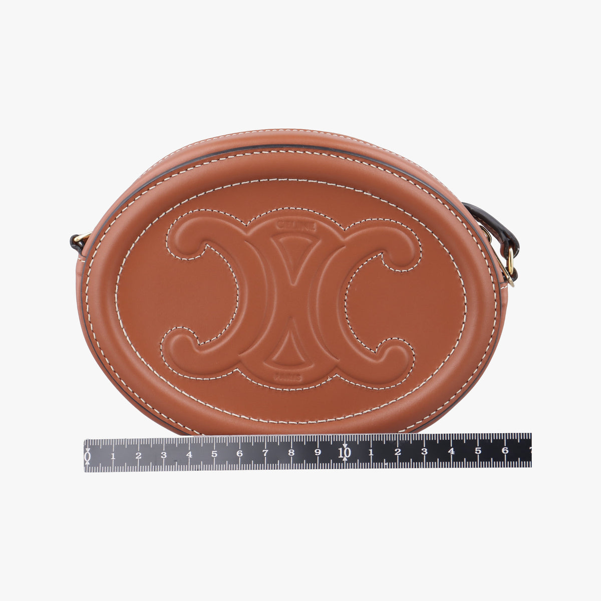 Vintage Celine Oval Purse Cuir Triomphe Brown Leather  shoulderbag | stylenewstar