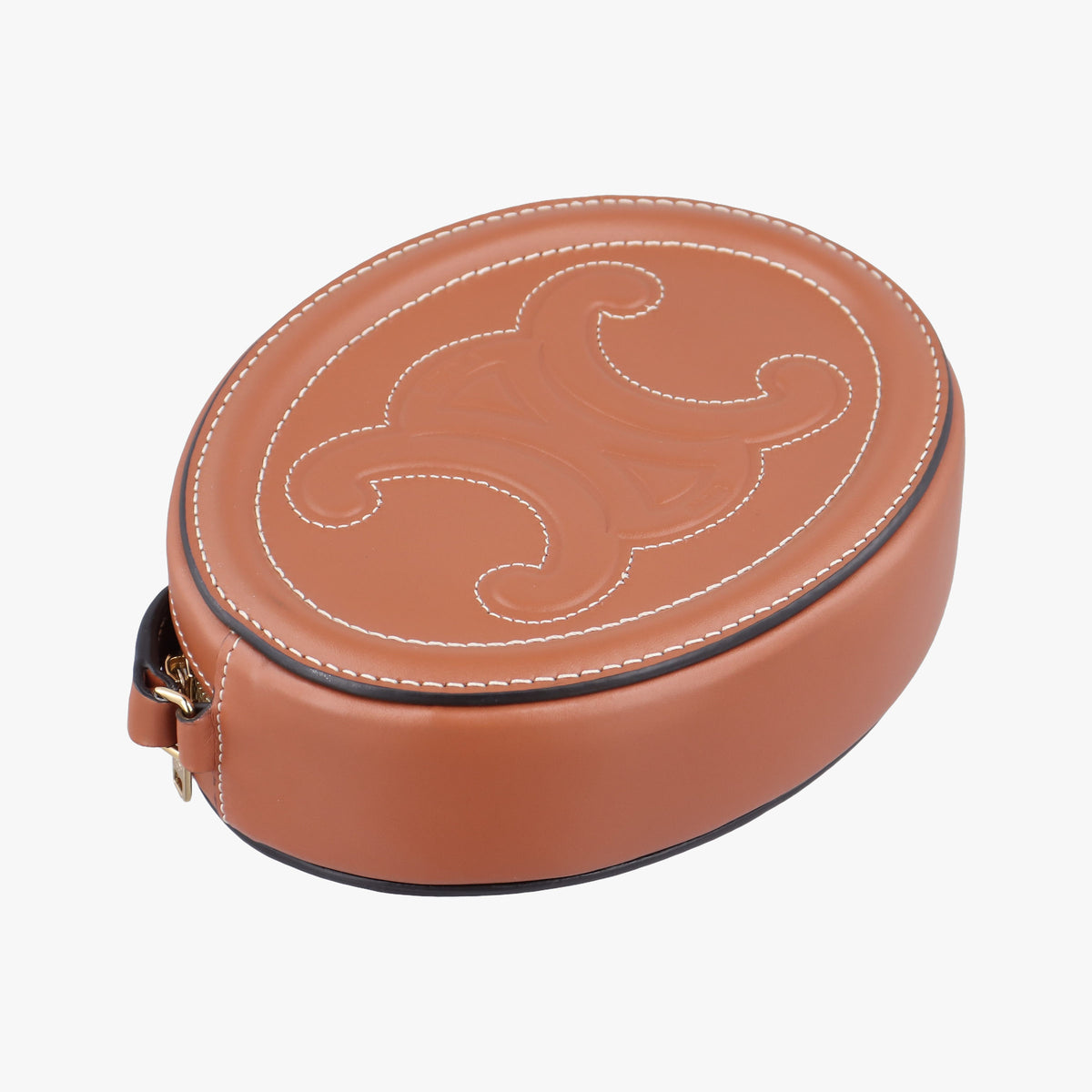 Vintage Celine Oval Purse Cuir Triomphe Brown Leather  shoulderbag | stylenewstar