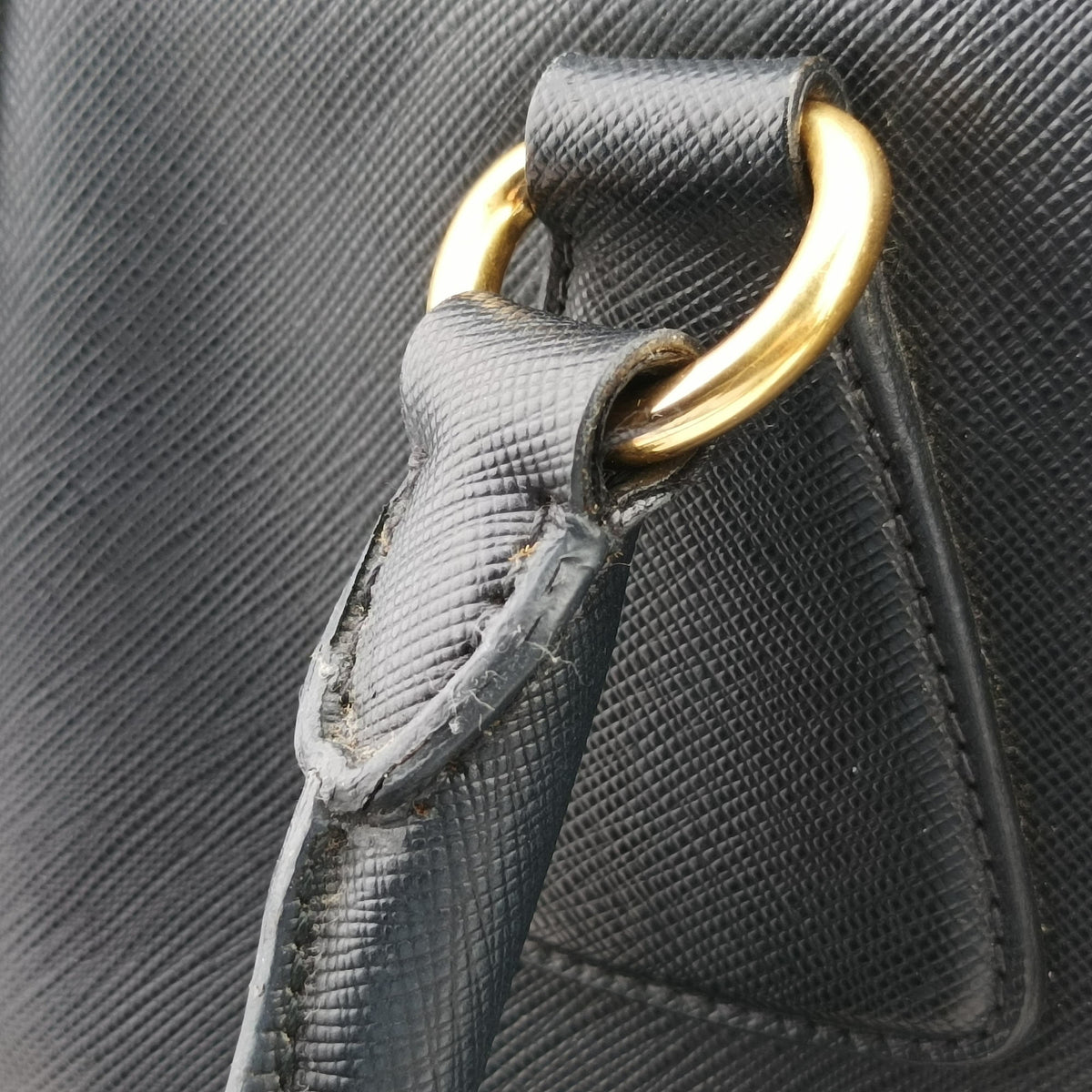 Pre-owned Prada Double Handle Tote Black SAFFIANO Leather BN2186 handbag | stylenewstar