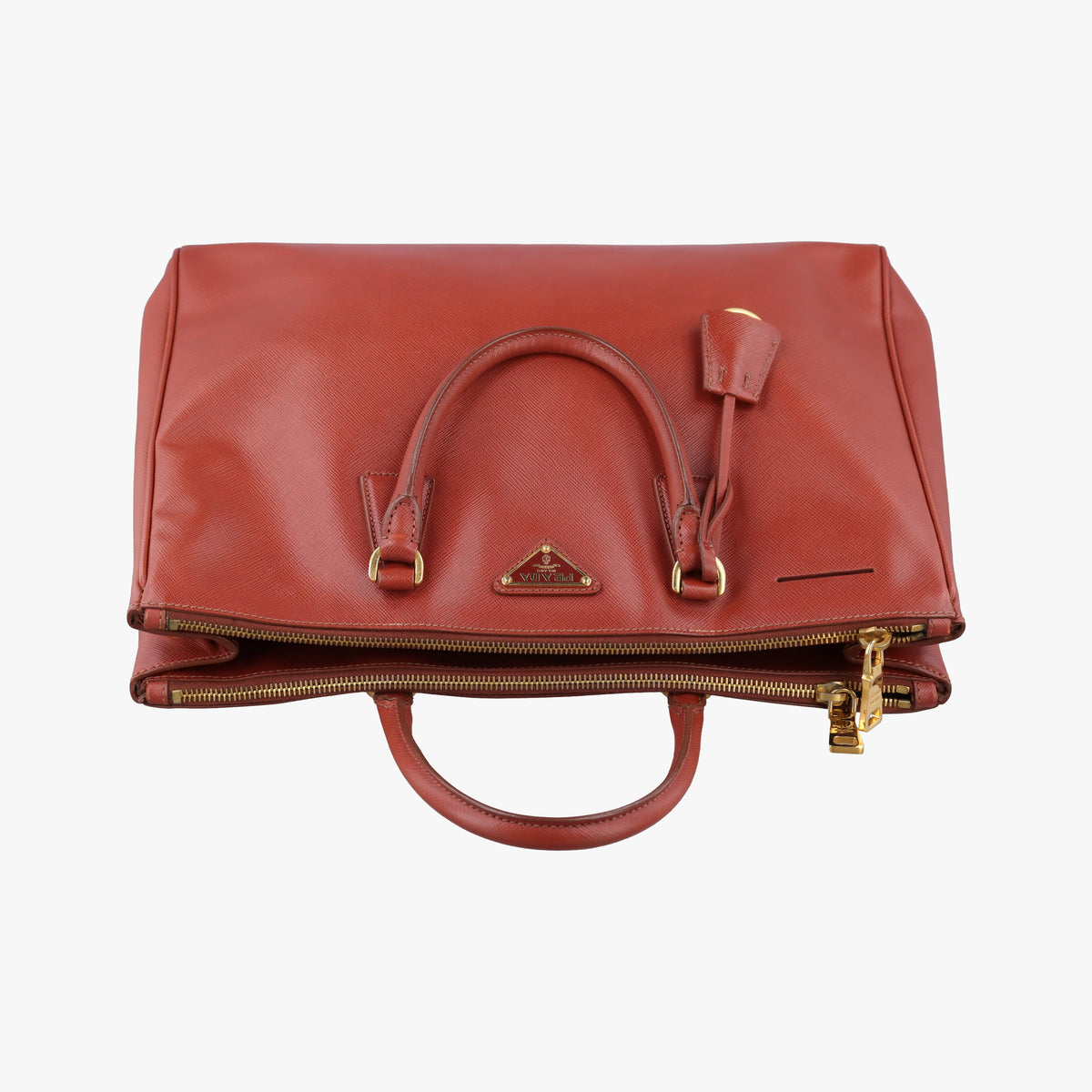 Pre-owned Prada Galleria Orange Saffiano leather  handbag | stylenewstar