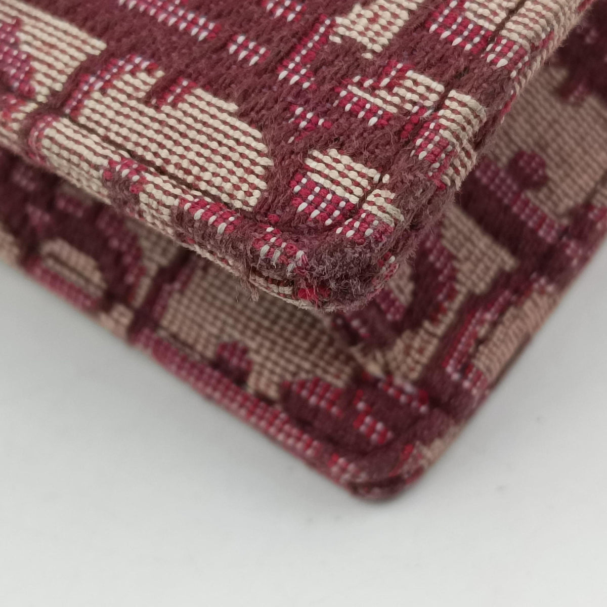 Pre-owned Christian Dior Saddle Red jacquard×Leather  shoulderbag | stylenewstar