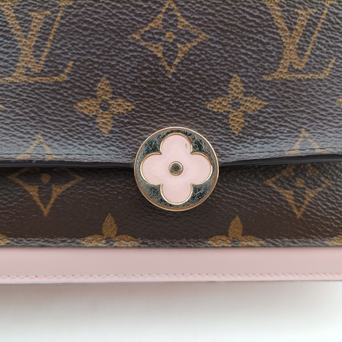 Vintage Louis Vuitton Portefeuille FLORE Chain brown×ROSE BALLERIN Monogram Canvas×calf leather M67405 shoulderbag | stylenewstar