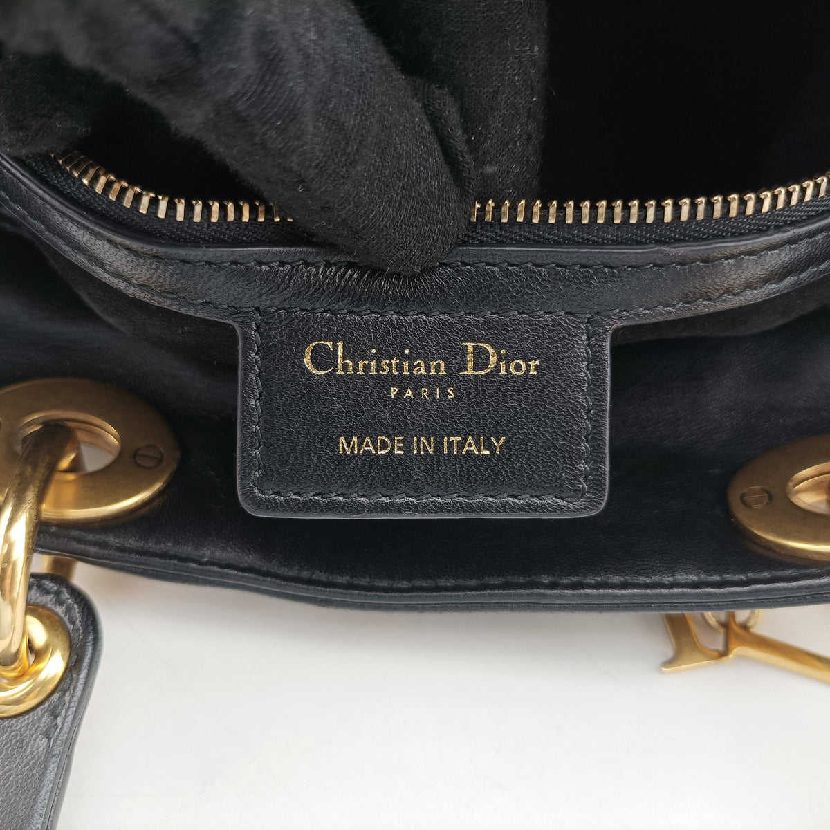 Pre-owned Christian Dior Lady Dior Black Leather  shoulderbag | stylenewstar