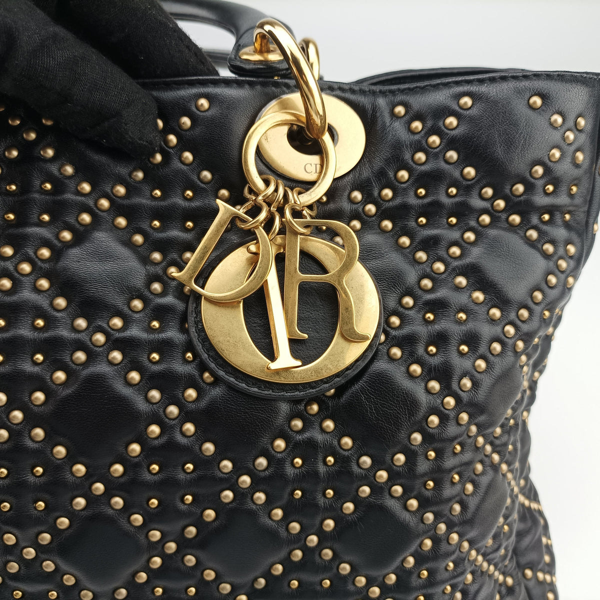 Pre-owned Christian Dior Lady Dior Black Leather  shoulderbag | stylenewstar