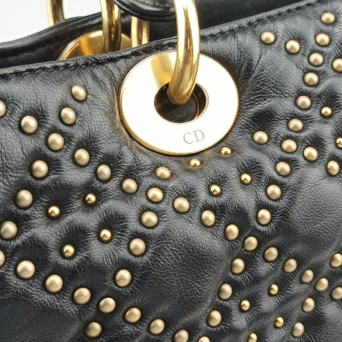 Pre-owned Christian Dior Lady Dior Black Leather  shoulderbag | stylenewstar