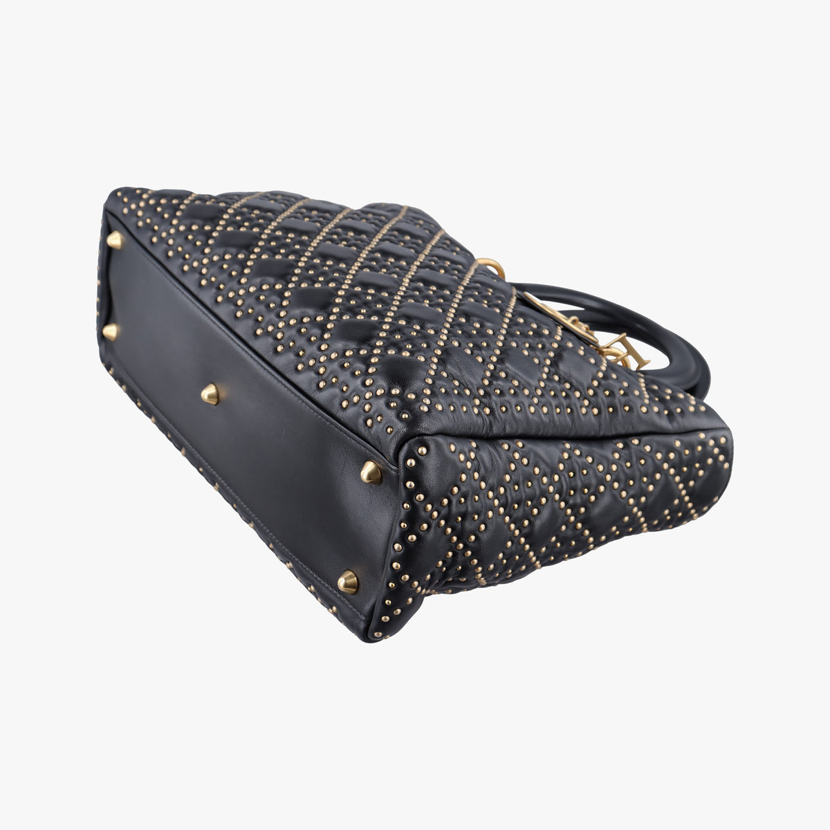 Pre-owned Christian Dior Lady Dior Black Leather  shoulderbag | stylenewstar