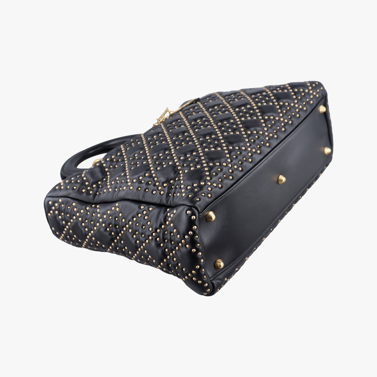Pre-owned Christian Dior Lady Dior Black Leather  shoulderbag | stylenewstar