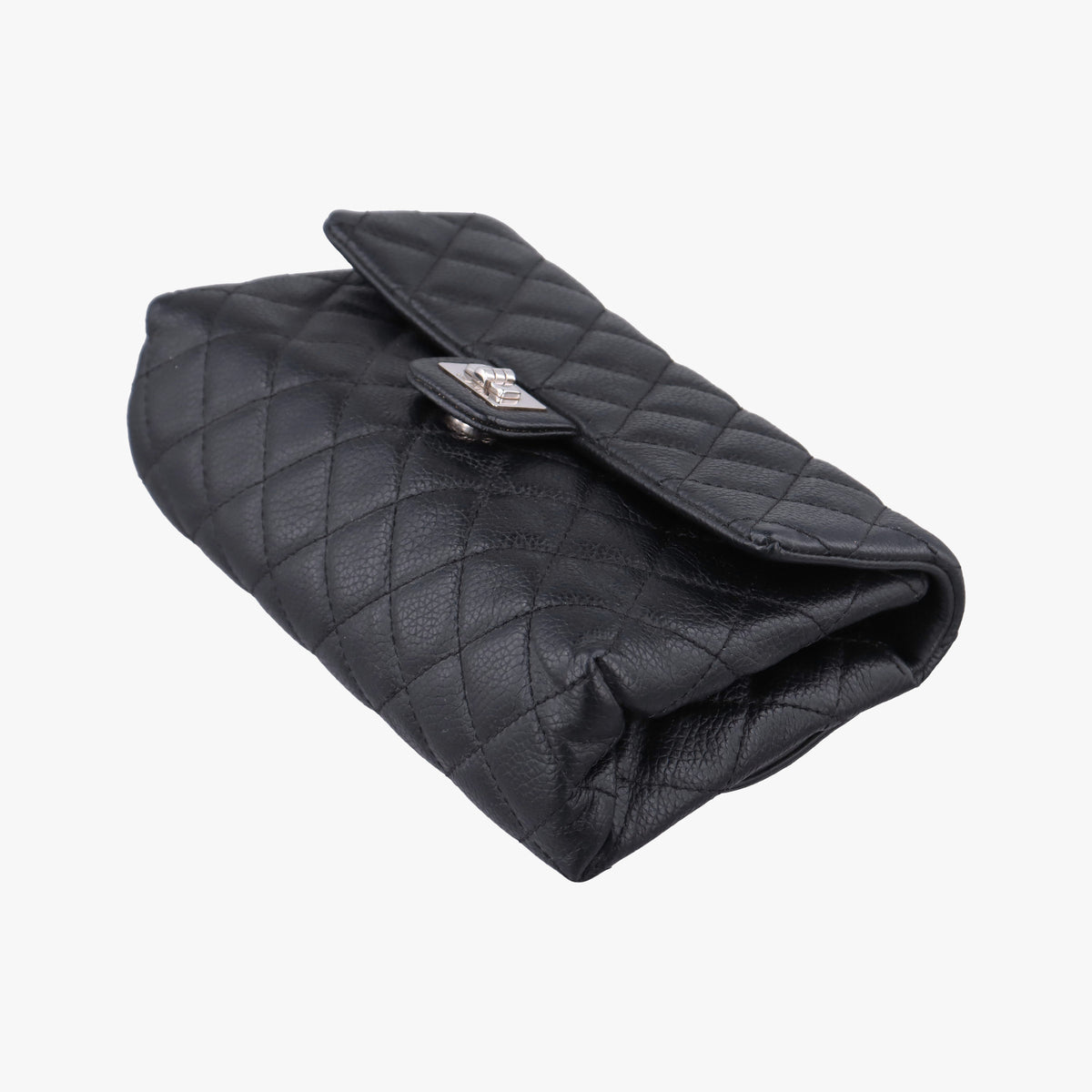 Pre-owned Chanel Matelasse 2.55 Black pebbled U48753 bum bag/waist bag | stylenewstar