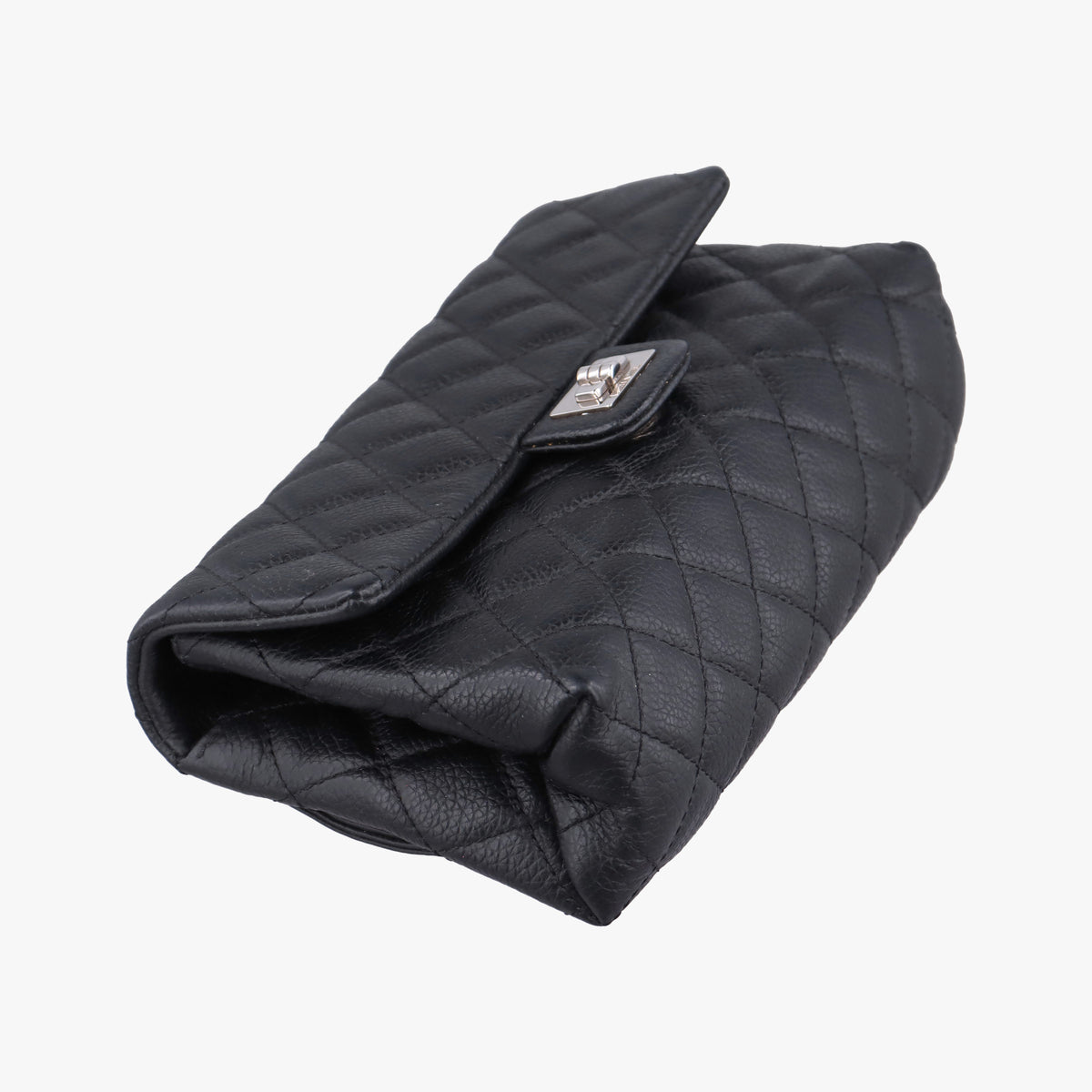 Pre-owned Chanel Matelasse 2.55 Black pebbled U48753 bum bag/waist bag | stylenewstar