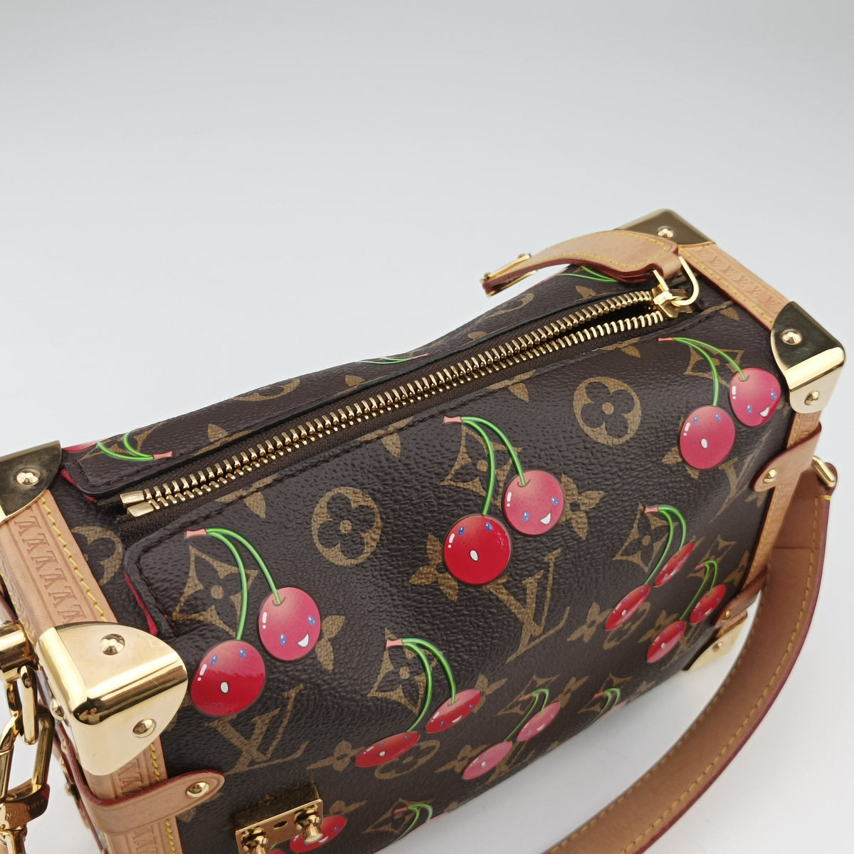 Pre-owned Louis Vuitton Side Trunk MM Brown Monogram Cherry M14278 handbag | stylenewstar
