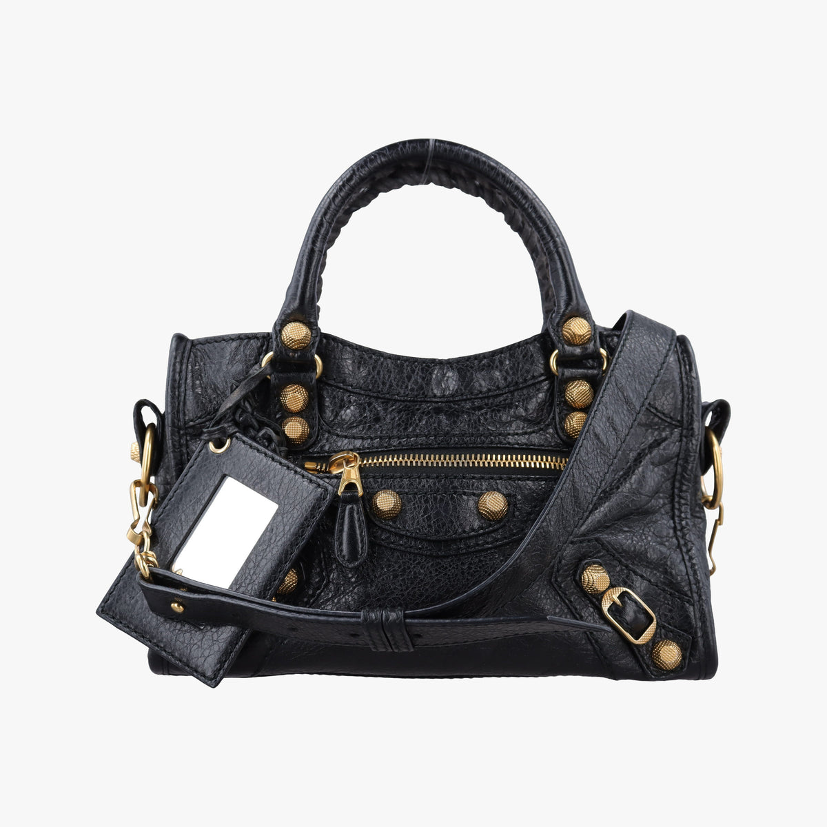 Pre-owned Balenciaga Classic City Mini Black lambskin  shoulderbag | stylenewstar