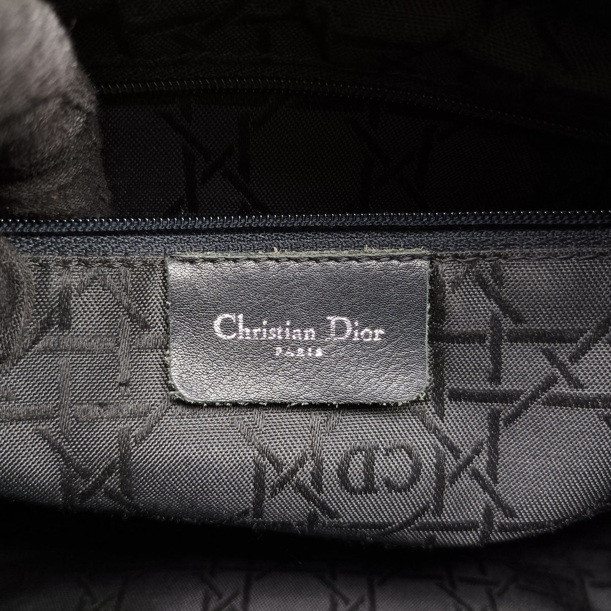Pre-owned Christian Dior Lady Dior Green Nylon×Patent  handbag | stylenewstar