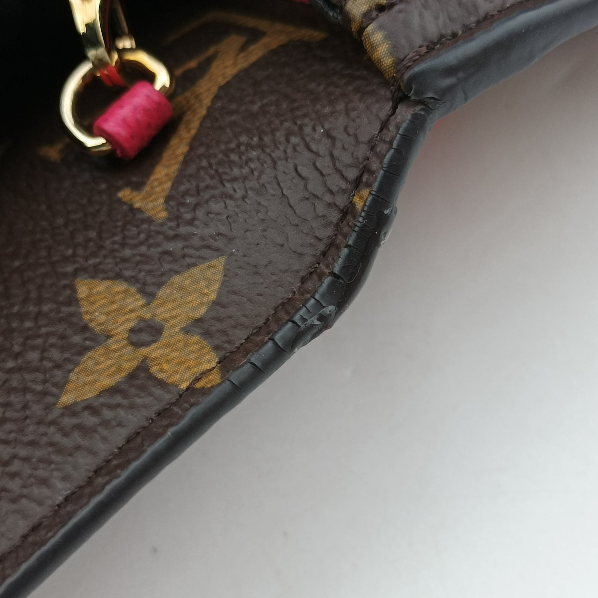 Vintage Louis Vuitton Pochette Weekend brown×Fuchsia Pink Monogram Canvas M62456 shoulderbag | stylenewstar