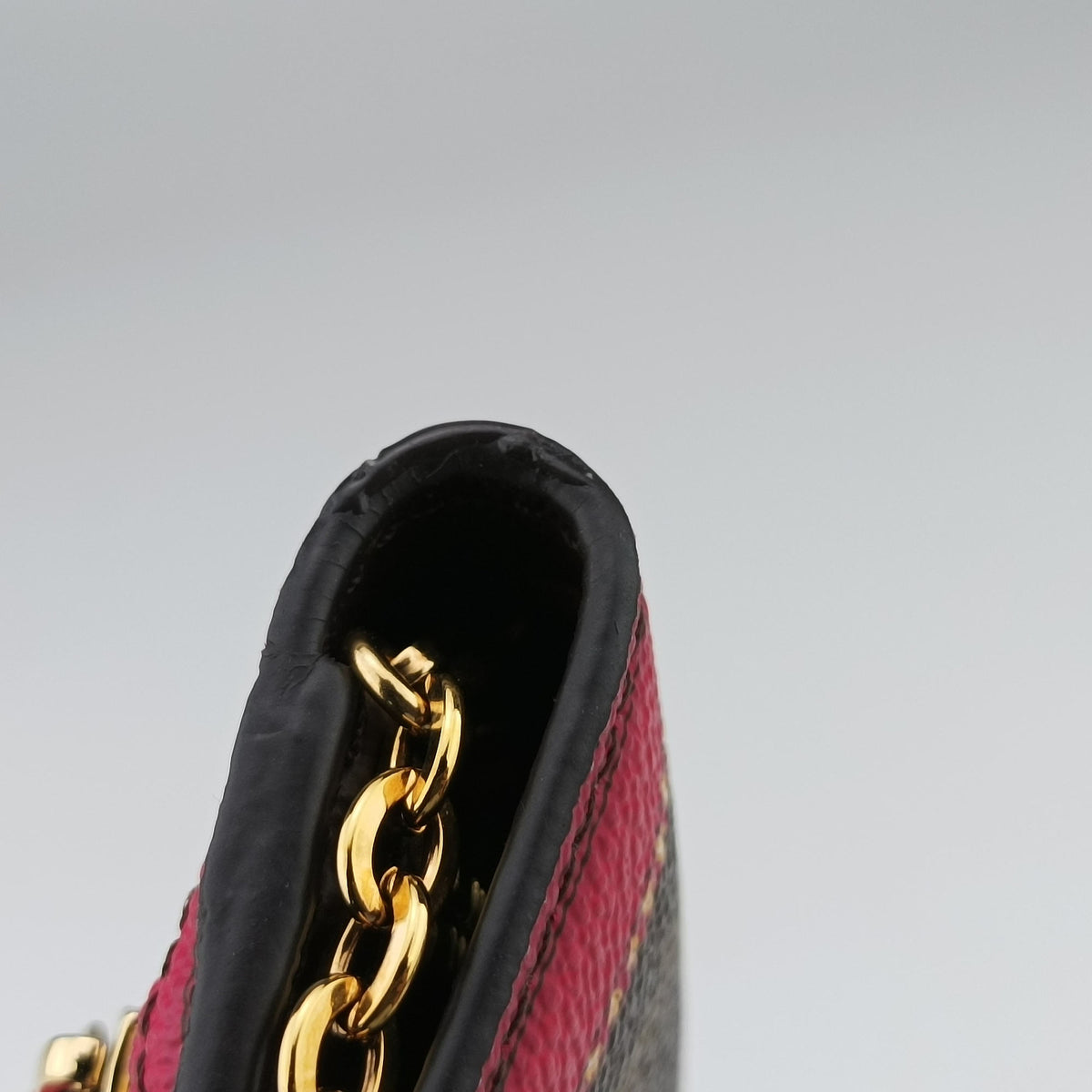 Vintage Louis Vuitton Pochette Weekend brown×Fuchsia Pink Monogram Canvas M62456 shoulderbag | stylenewstar