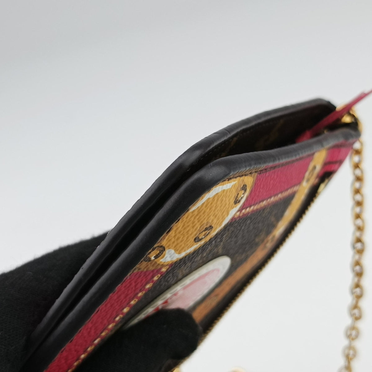 Vintage Louis Vuitton Pochette Weekend brown×Fuchsia Pink Monogram Canvas M62456 shoulderbag | stylenewstar