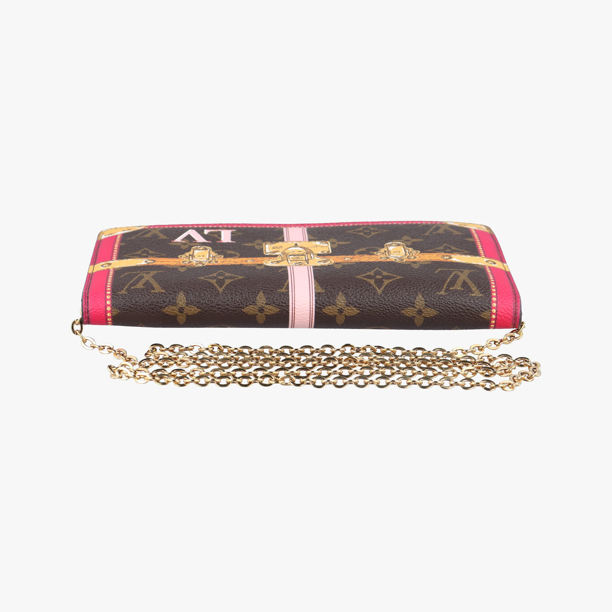 Vintage Louis Vuitton Pochette Weekend brown×Fuchsia Pink Monogram Canvas M62456 shoulderbag | stylenewstar