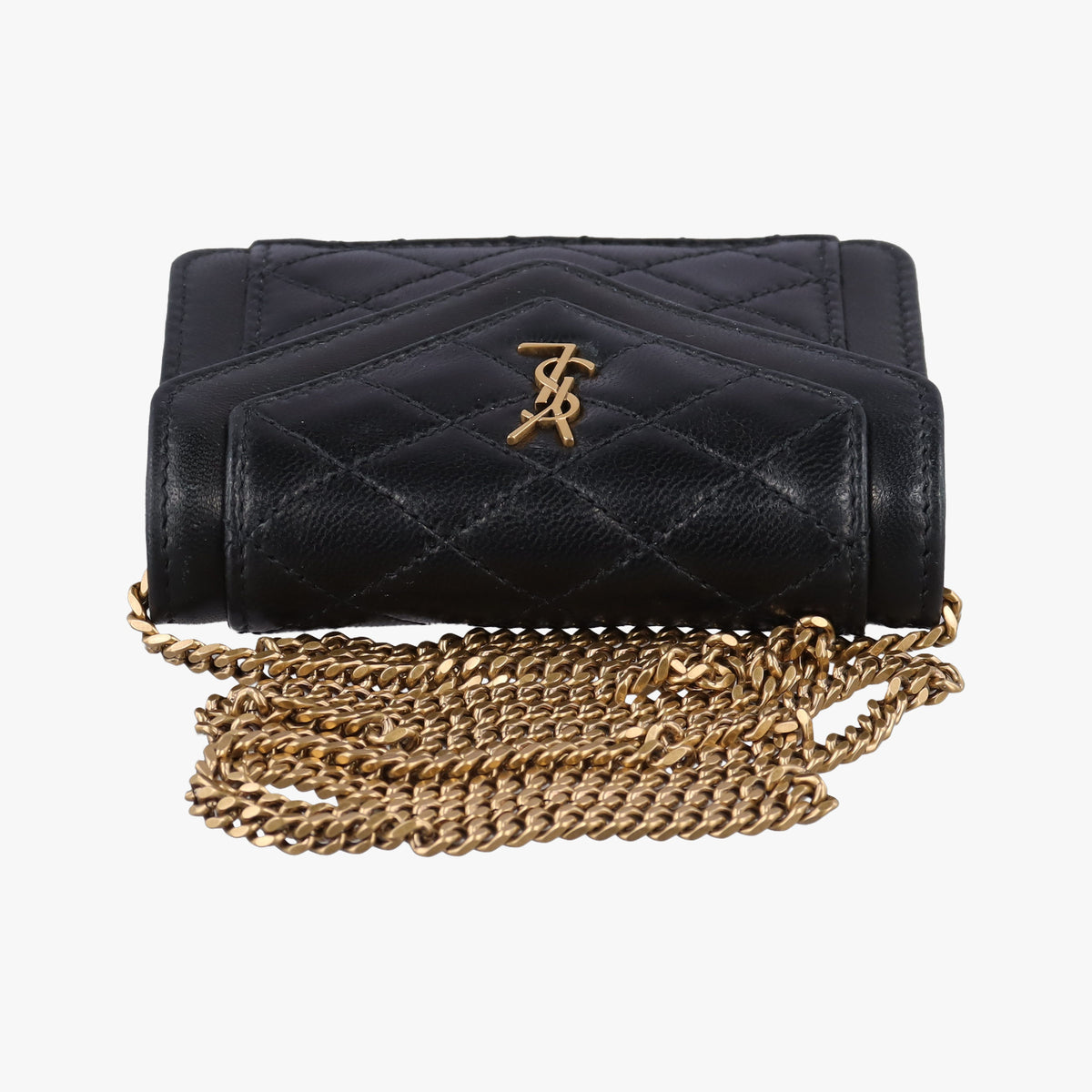 Pre-owned Yves Saint Laurent Gaby Micro Black Leather 685212 shoulderbag | stylenewstar
