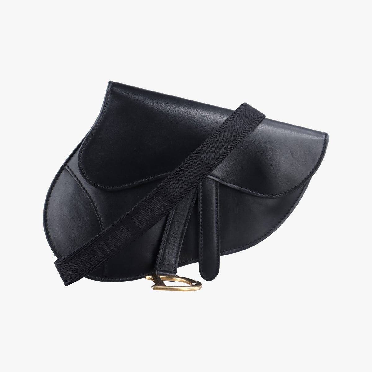 Pre-owned Christian Dior saddle Black leather  bum bag/waist bag | stylenewstar
