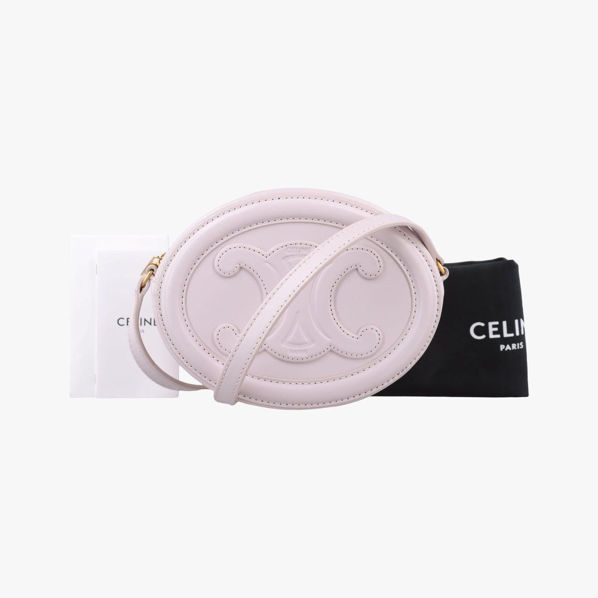 Vintage Celine Oval Purse Cuir Triomphe Pink Leather  shoulderbag | stylenewstar