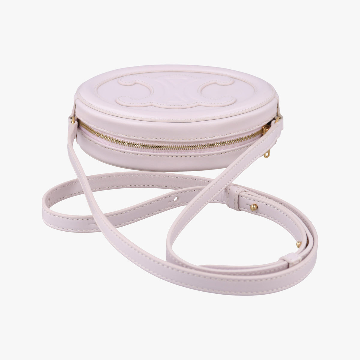 Vintage Celine Oval Purse Cuir Triomphe Pink Leather  shoulderbag | stylenewstar