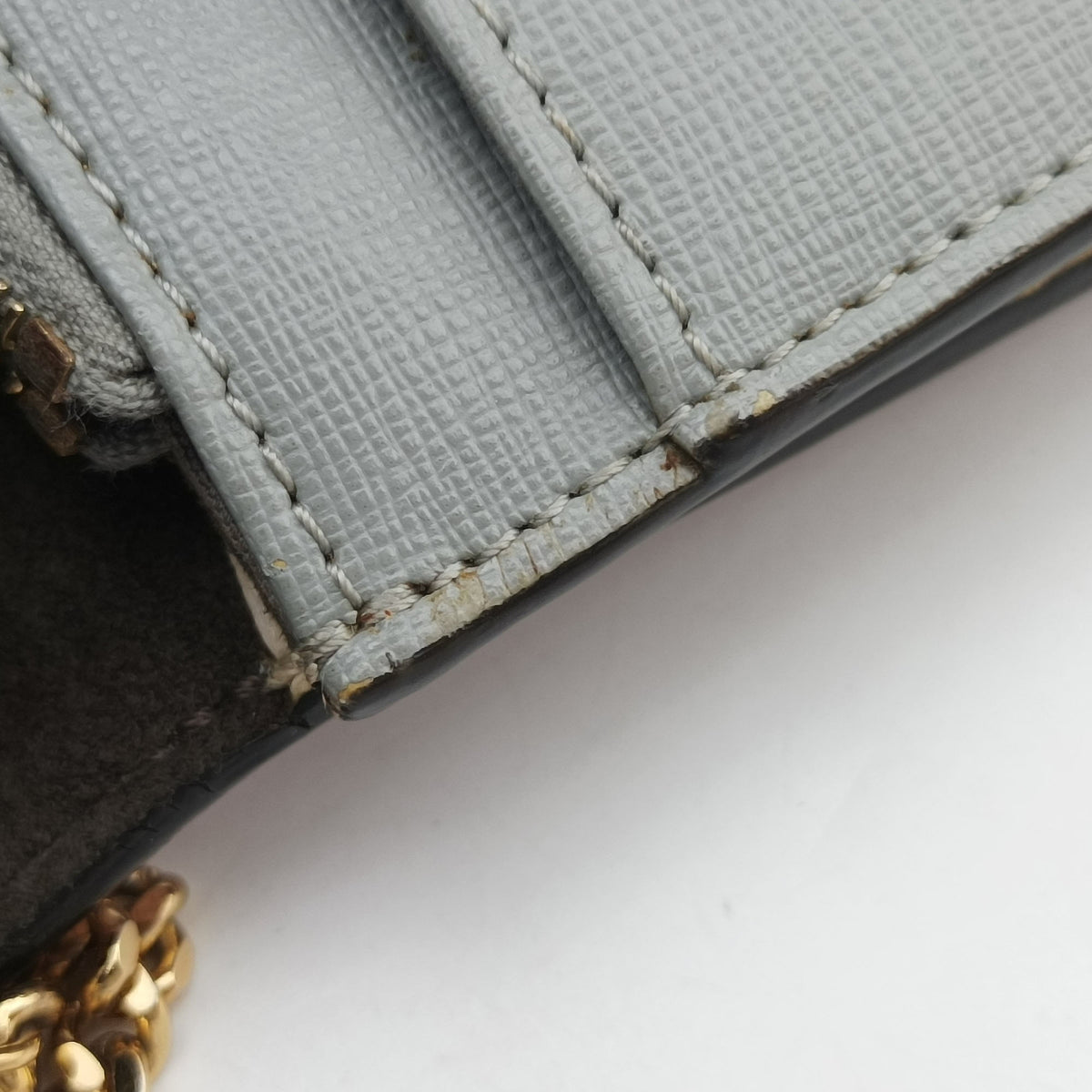 Pre-owned Fendi Monster Eyes Tube PinkｘGray Leather 8M0346 shoulderbag | stylenewstar