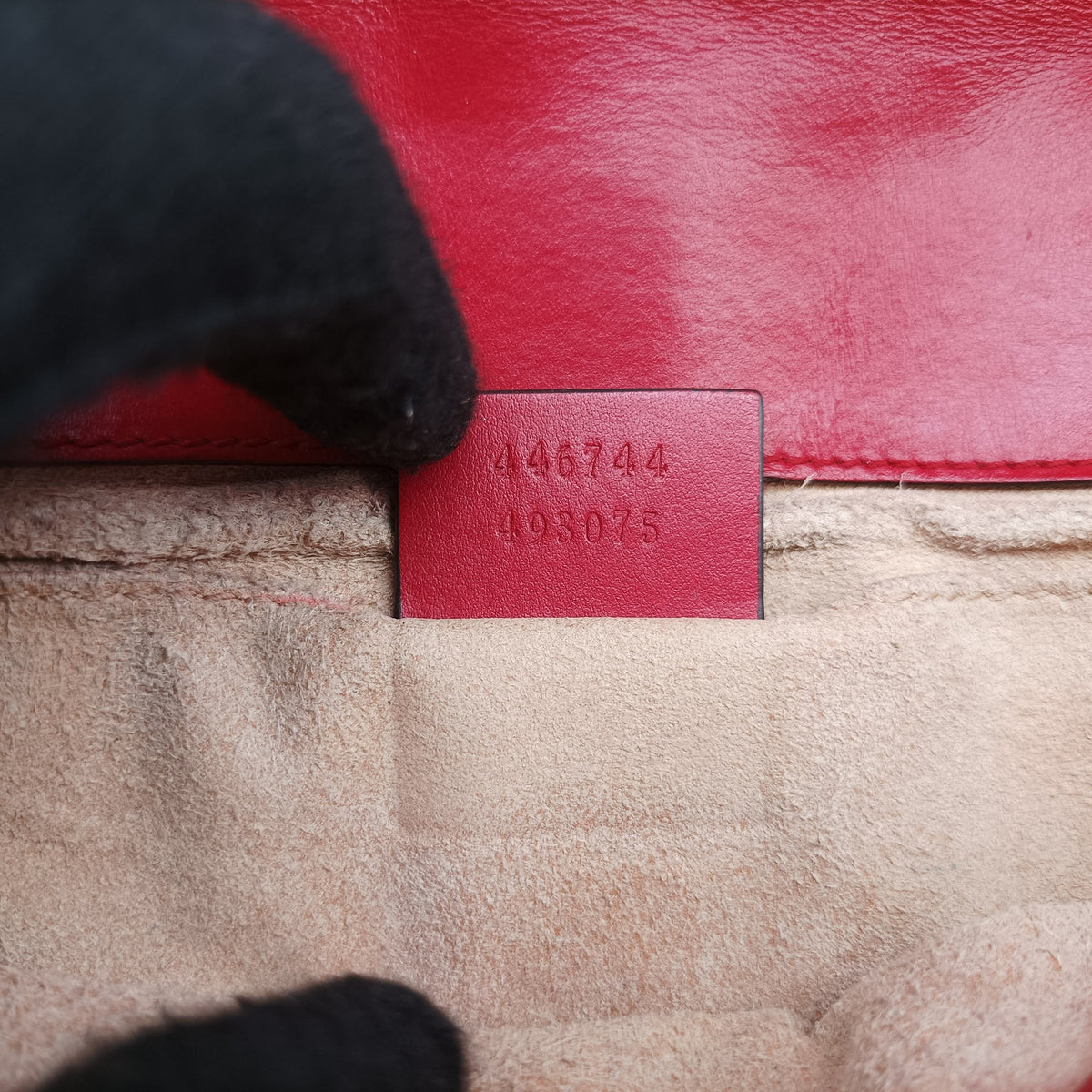 Pre-owned Gucci GG Marmont Red Leather 446744 shoulderbag | stylenewstar