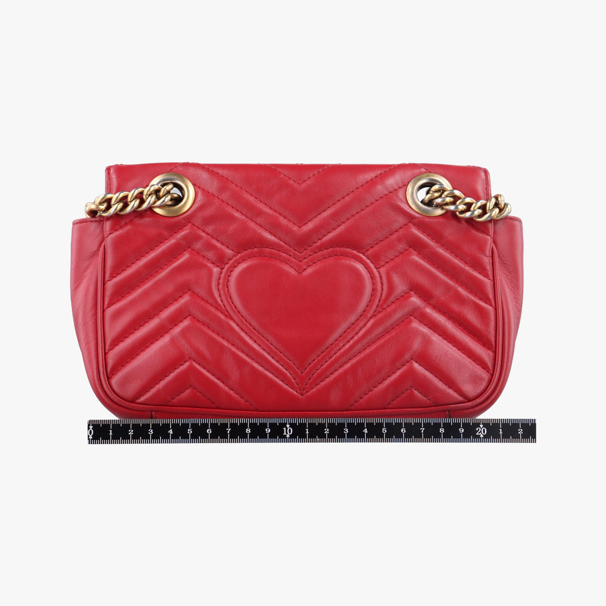 Pre-owned Gucci GG Marmont Red Leather 446744 shoulderbag | stylenewstar