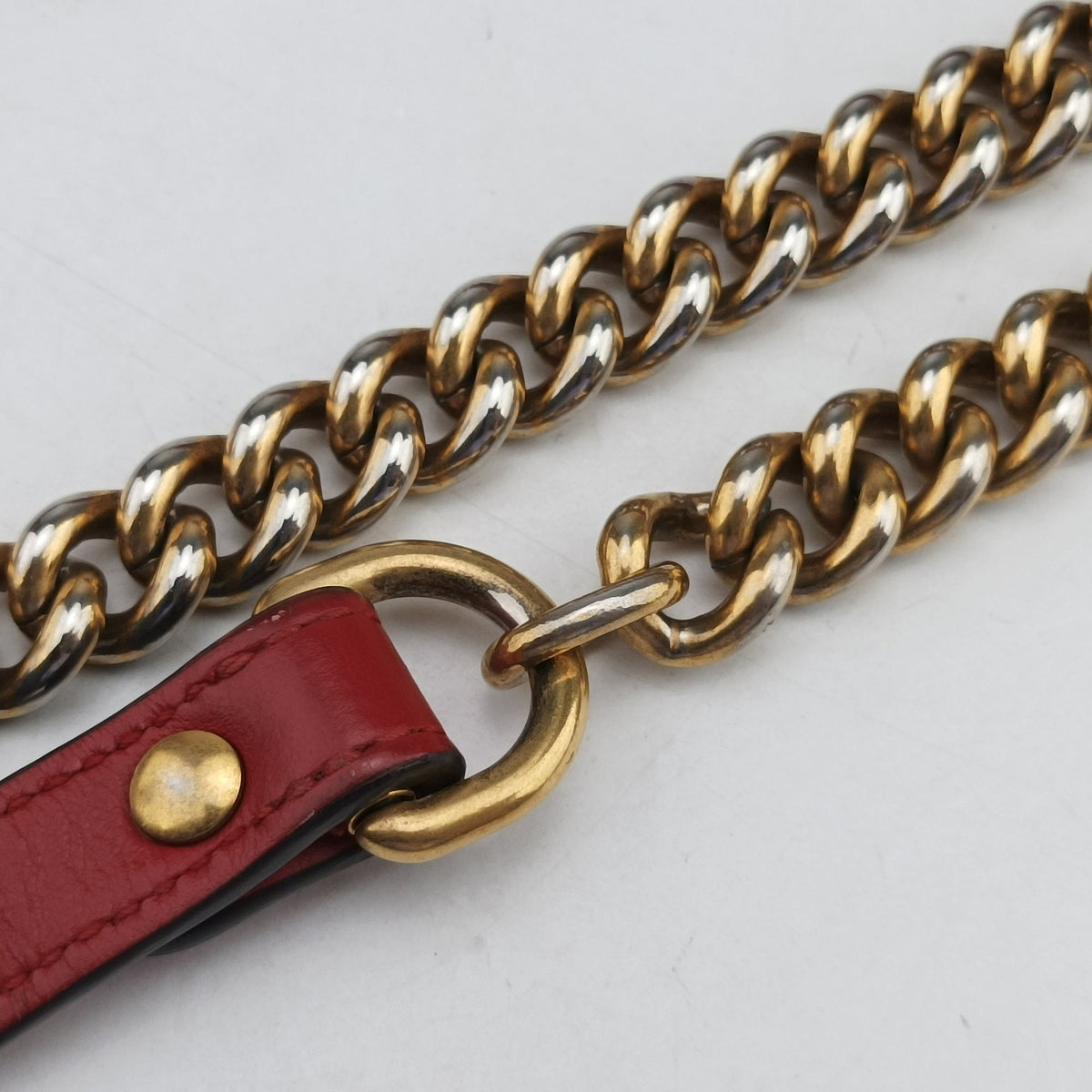 Pre-owned Gucci GG Marmont Red Leather 446744 shoulderbag | stylenewstar