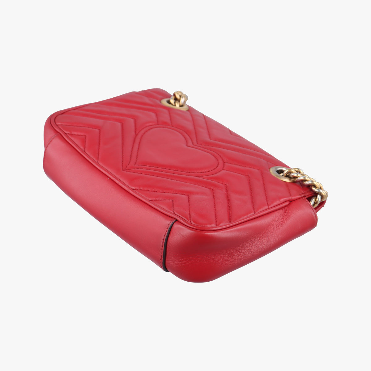 Pre-owned Gucci GG Marmont Red Leather 446744 shoulderbag | stylenewstar
