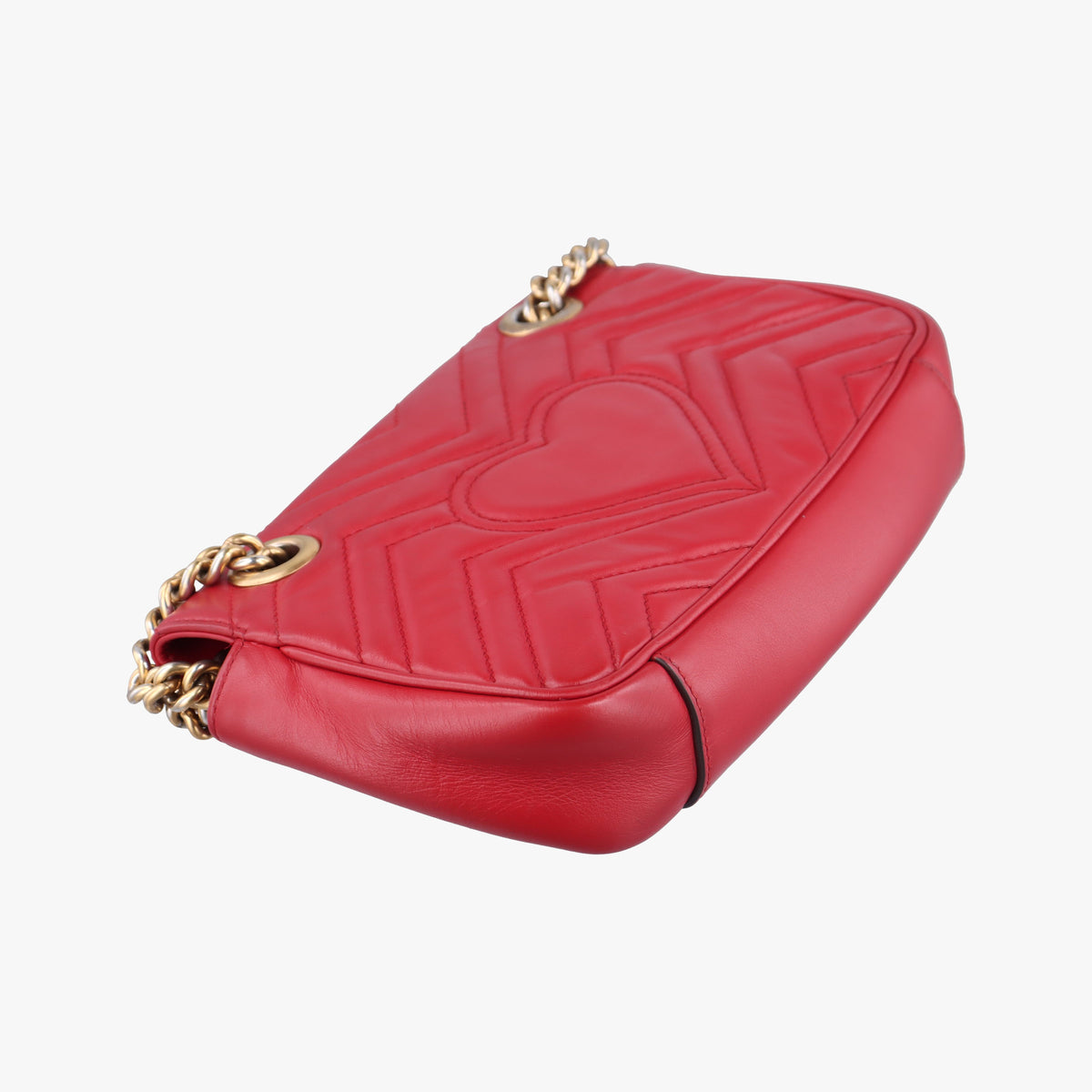 Pre-owned Gucci GG Marmont Red Leather 446744 shoulderbag | stylenewstar