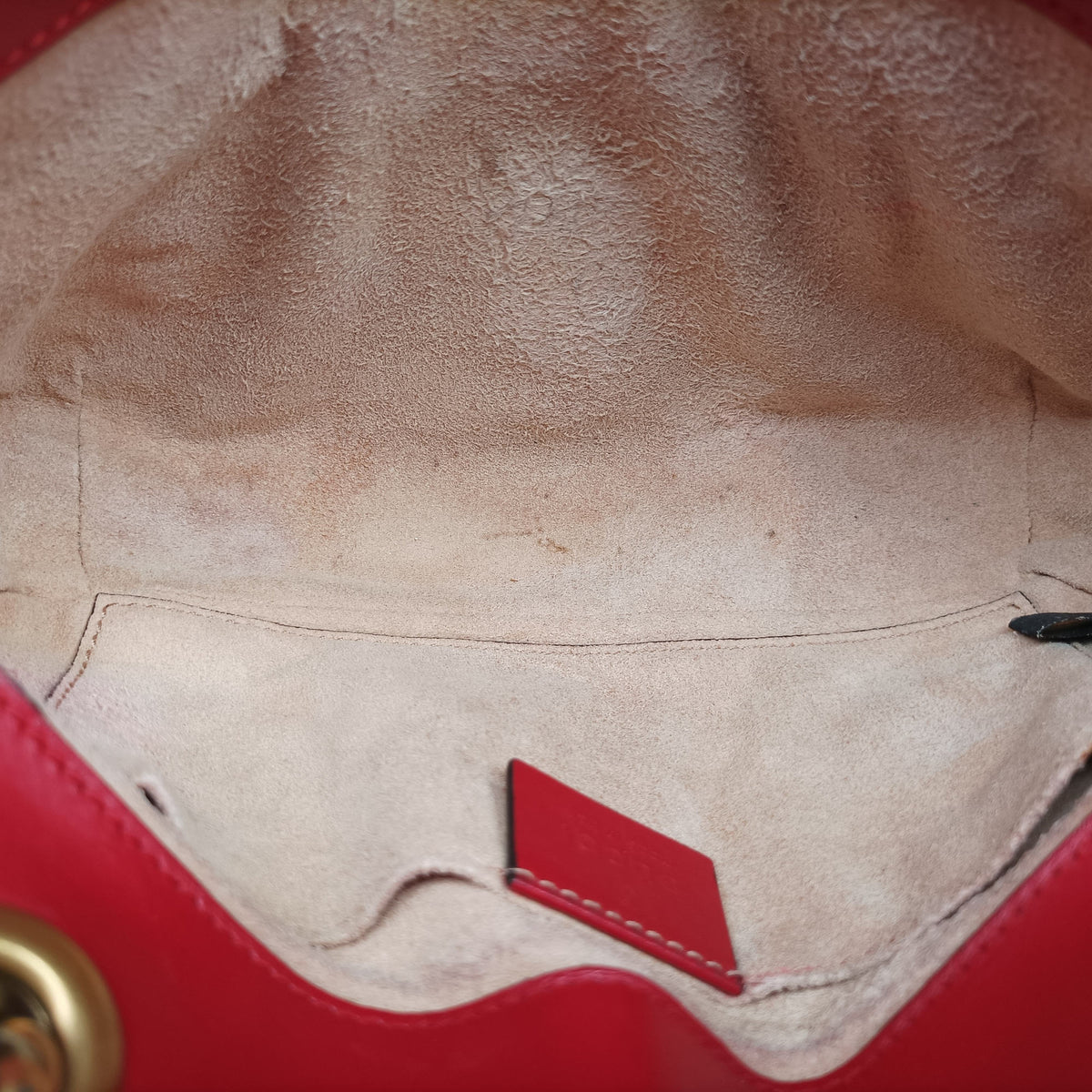 Pre-owned Gucci GG Marmont Red Leather 446744 shoulderbag | stylenewstar