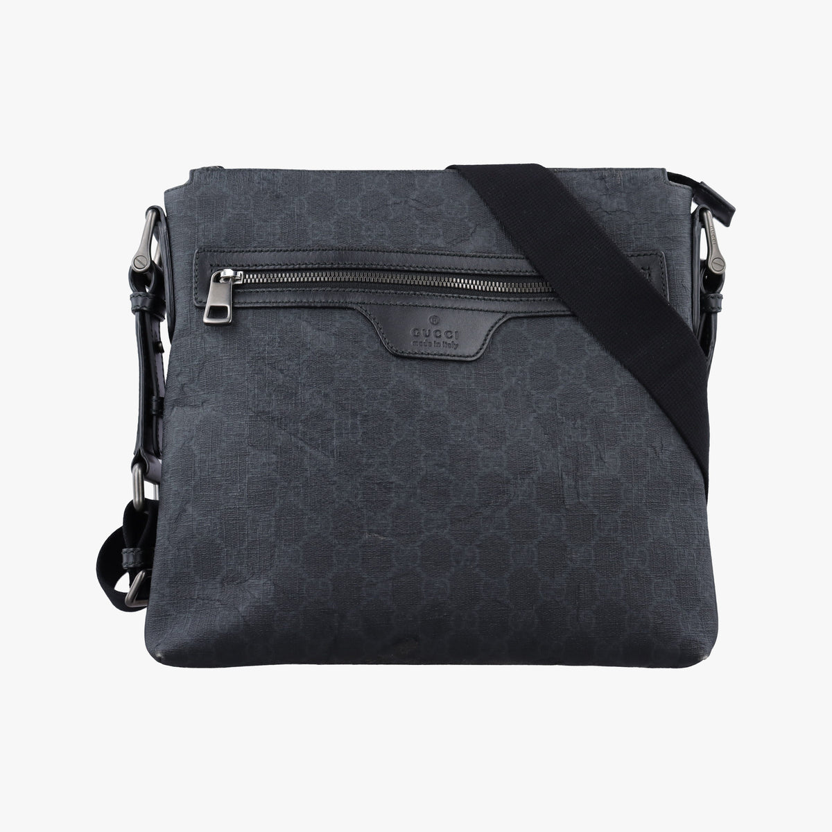 Vintage Gucci GG Supreme Black PVC coated canvas×Leather 322279 shoulderbag | stylenewstar
