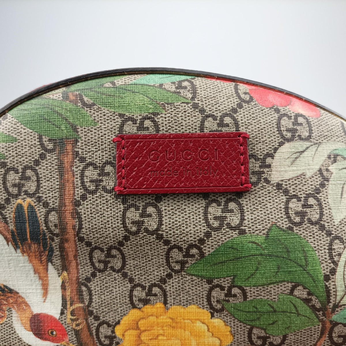 Pre-owned Gucci GG Supreme Tian beige×Multicolour PVC coated canvas×Leather 427042 backpack/rucksack | stylenewstar