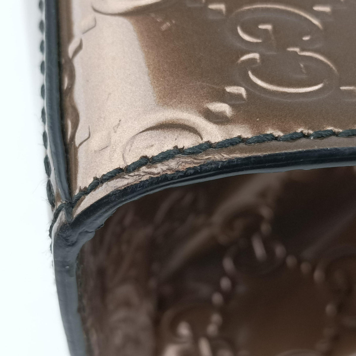 Secondhand Gucci Emily Golden Brown Patent Leather 295403 shoulderbag | stylenewstar