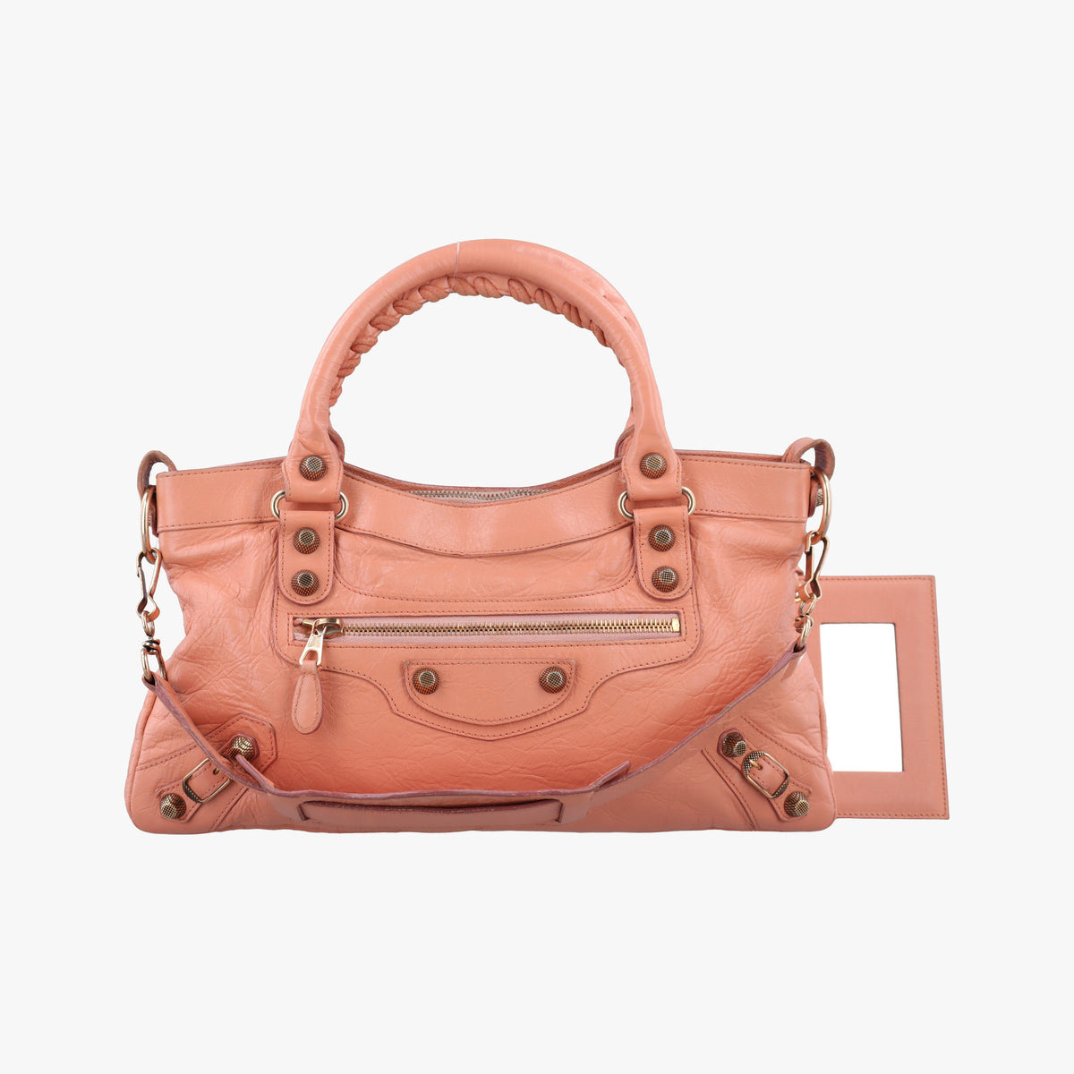 Pre-owned Balenciaga The First Orange Pink lambskin  shoulderbag | stylenewstar
