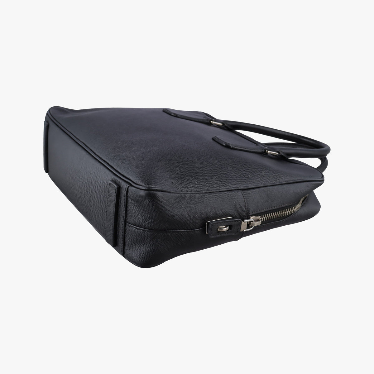 Pre-owned Prada business bag briefcase Black SAFFIANO Leather 2VE363 shoulderbag | stylenewstar