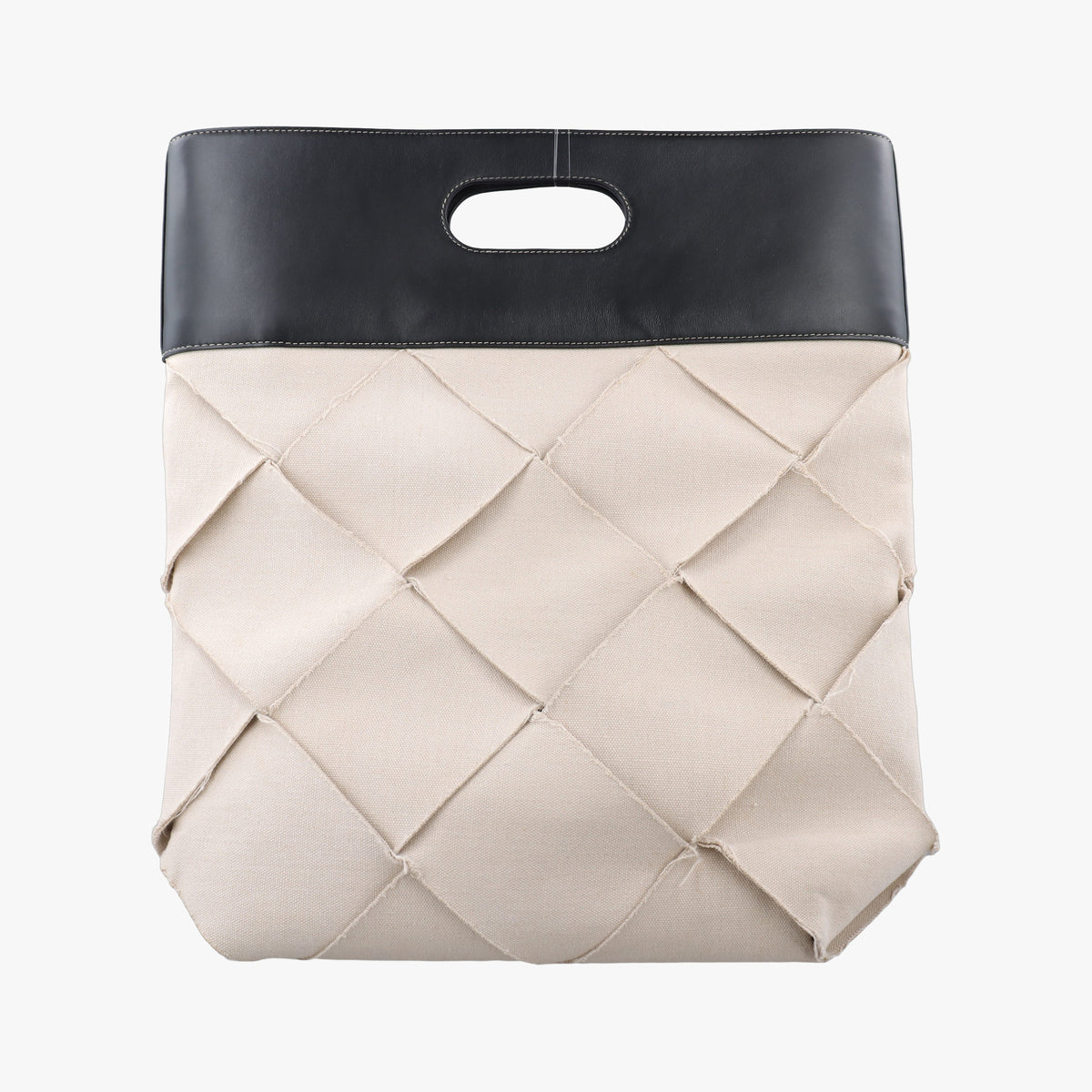 Pre-owned Bottega Veneta Maxi-Intrecciato Slip Tote White cloth  handbag | stylenewstar