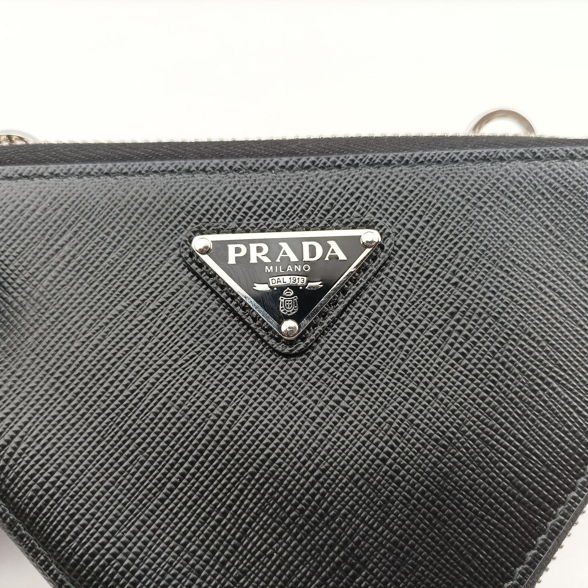 Vintage Prada Triangle Logo Mini Black SAFFIANO Leather 1NR015 shoulderbag | stylenewstar