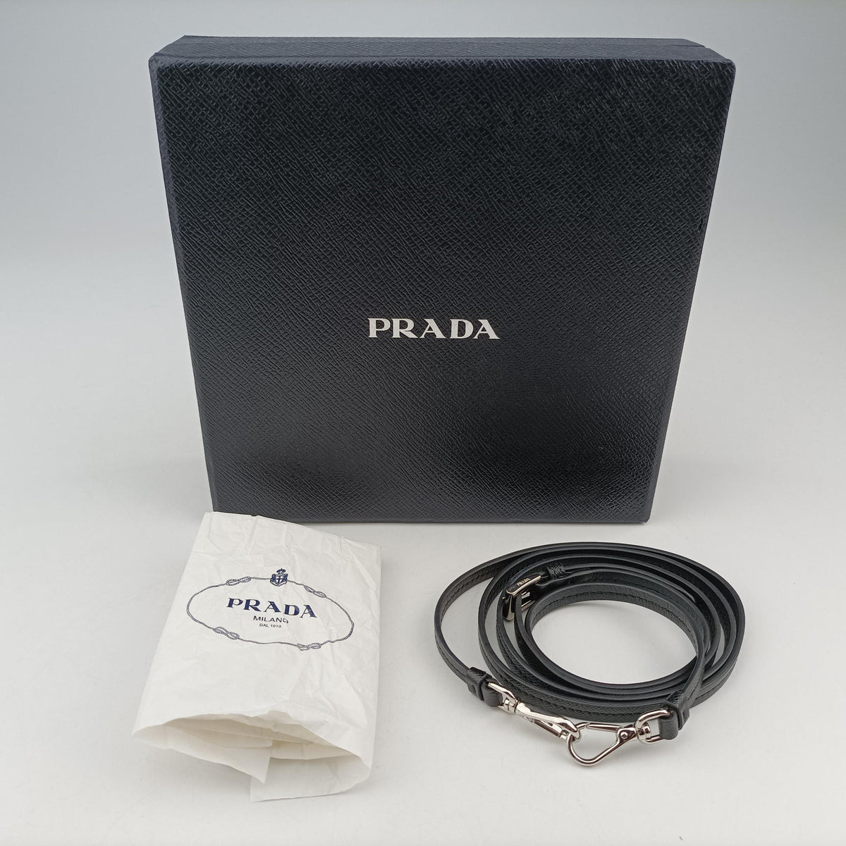 Vintage Prada Triangle Logo Mini Black SAFFIANO Leather 1NR015 shoulderbag | stylenewstar