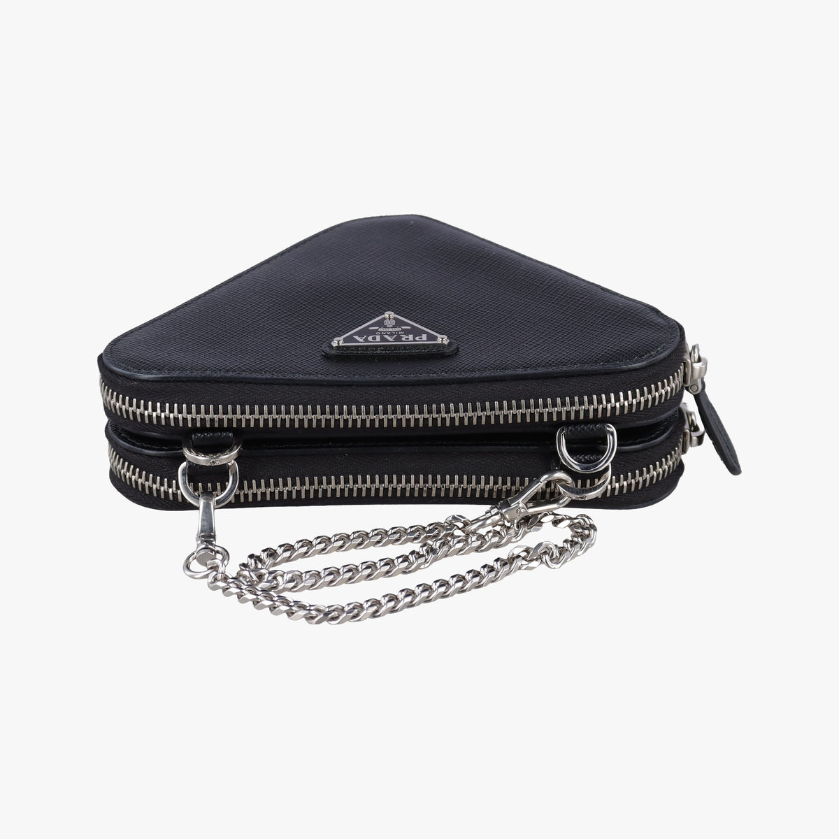 Vintage Prada Triangle Logo Mini Black SAFFIANO Leather 1NR015 shoulderbag | stylenewstar