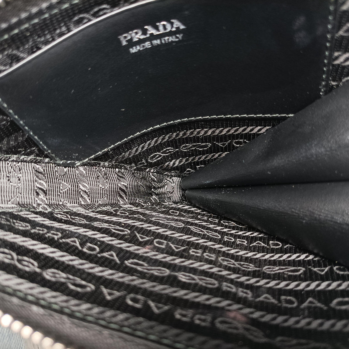 Vintage Prada Triangle Logo Mini Black SAFFIANO Leather 1NR015 shoulderbag | stylenewstar