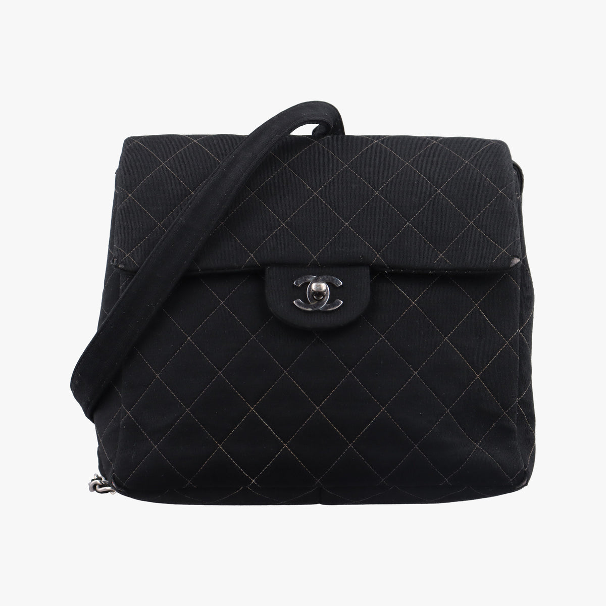 Pre-owned Chanel Matelasse Black Cotton  backpack/rucksack | stylenewstar