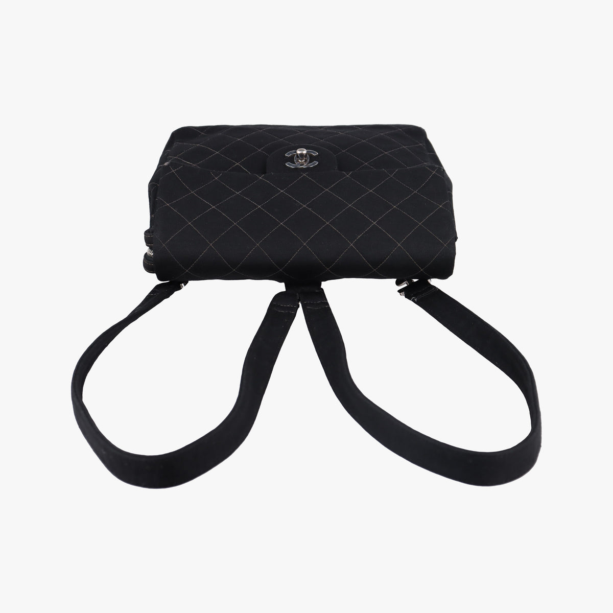 Pre-owned Chanel Matelasse Black Cotton  backpack/rucksack | stylenewstar