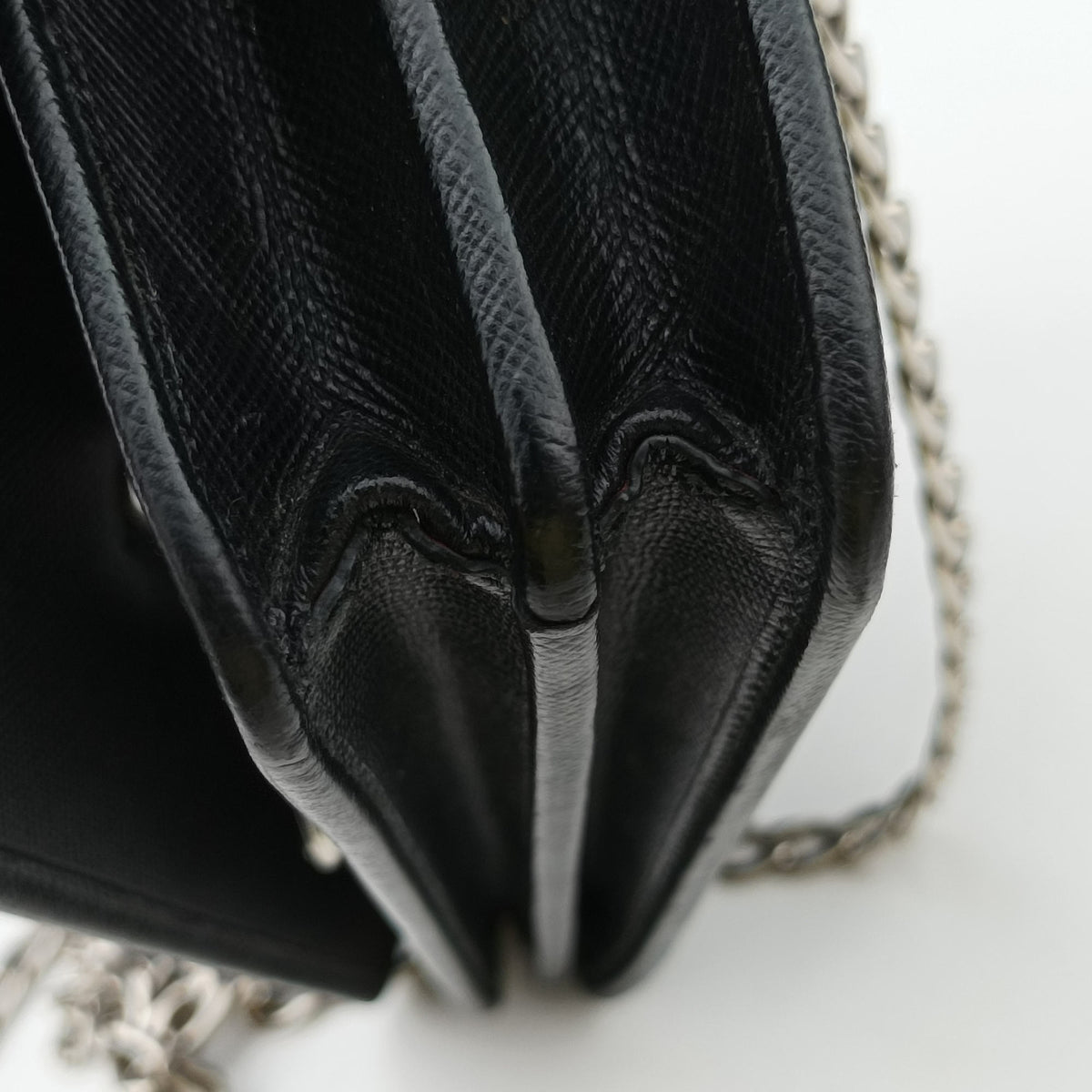 Vintage Prada Robot Flap Black×Multicolour Saffiano Leather  shoulderbag | stylenewstar
