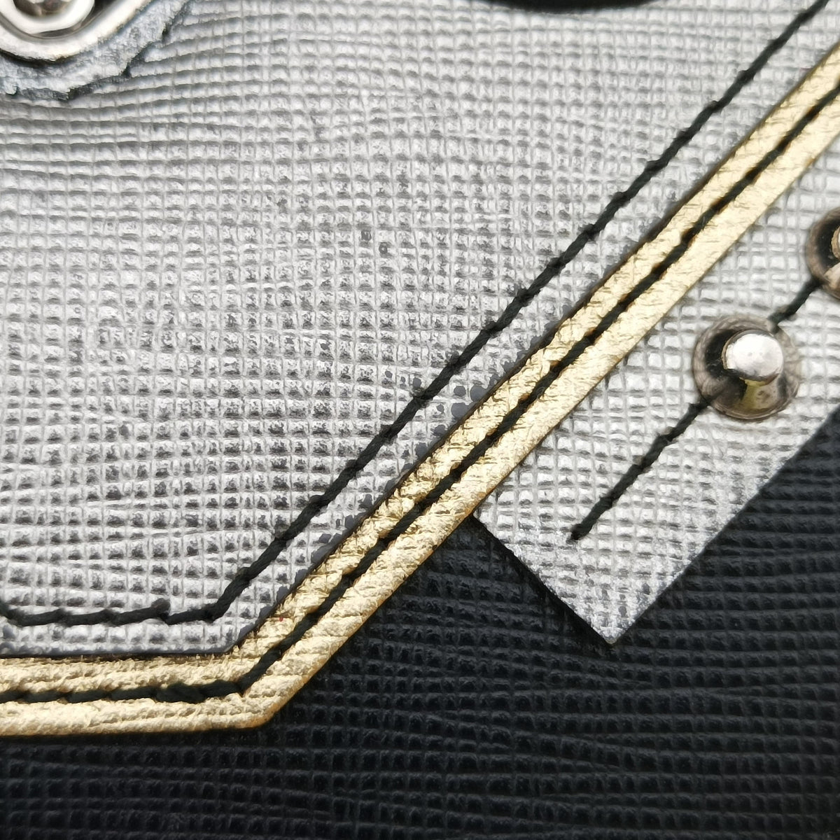 Vintage Prada Robot Flap Black×Multicolour Saffiano Leather  shoulderbag | stylenewstar