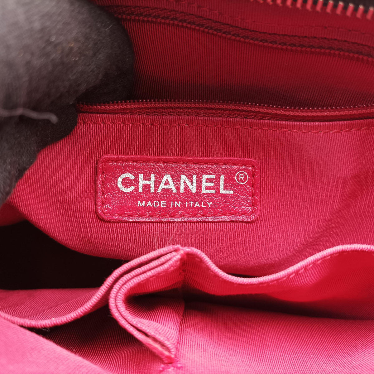 Pre-owned Chanel GABRIELLE  print Black Suede ×Leather  shoulderbag | stylenewstar