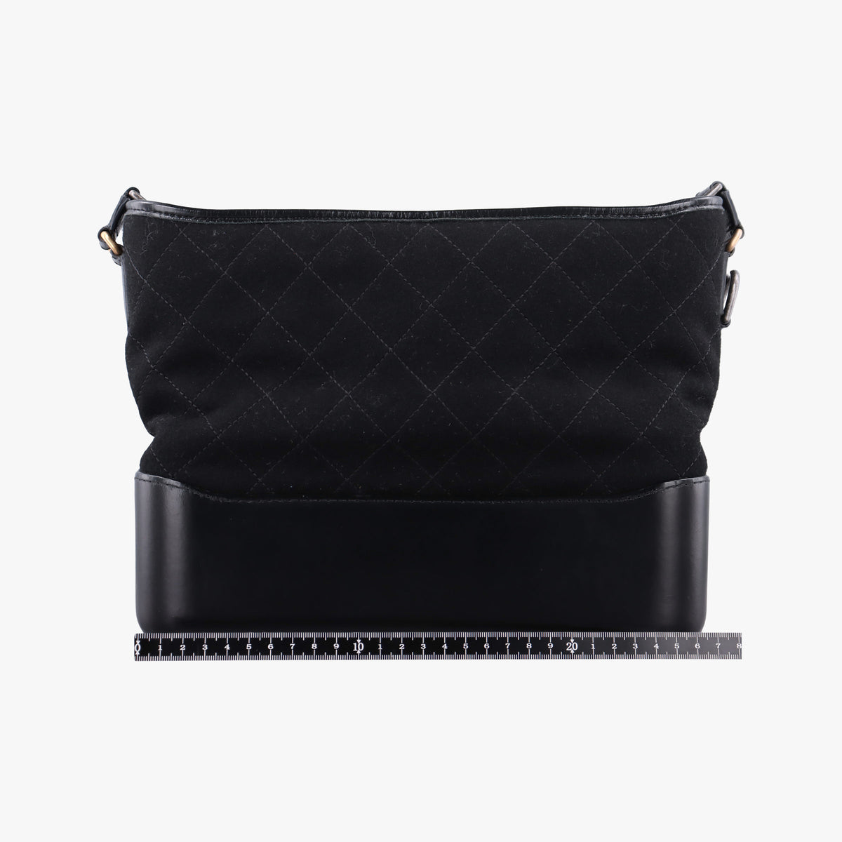 Pre-owned Chanel GABRIELLE  print Black Suede ×Leather  shoulderbag | stylenewstar
