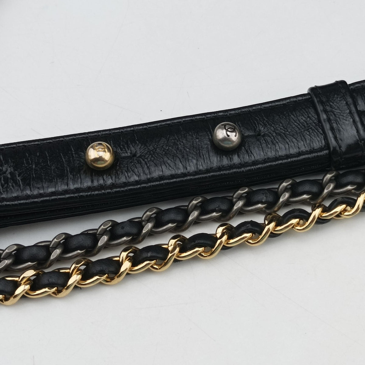 Pre-owned Chanel GABRIELLE  print Black Suede ×Leather  shoulderbag | stylenewstar