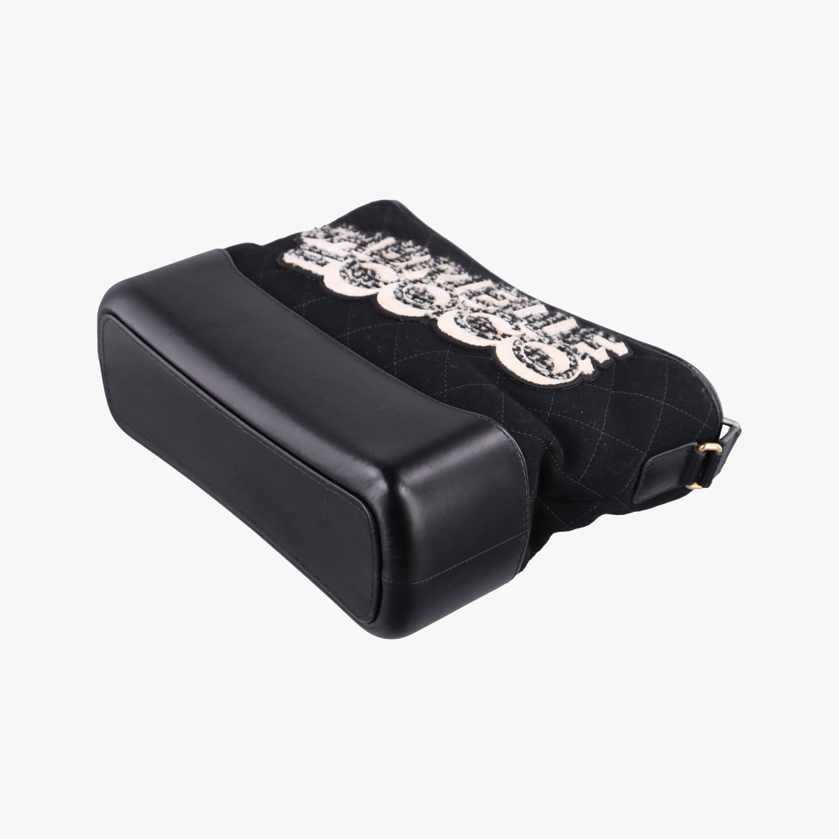 Pre-owned Chanel GABRIELLE  print Black Suede ×Leather  shoulderbag | stylenewstar