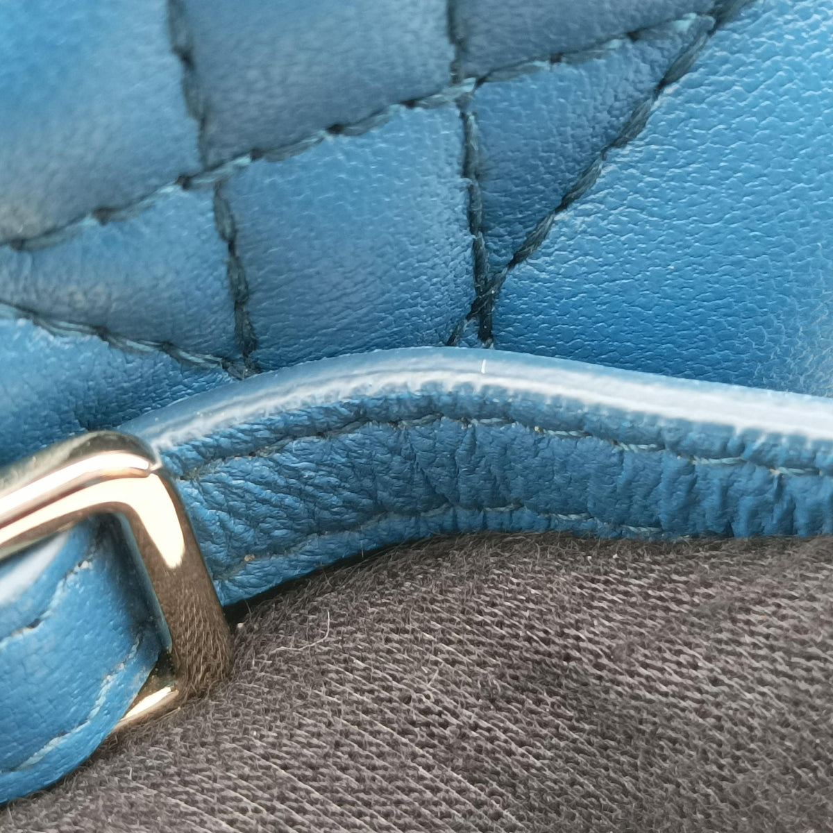 Pre-owned Christian Dior Lady Dior micro vanity Blue lambskin  shoulderbag | stylenewstar